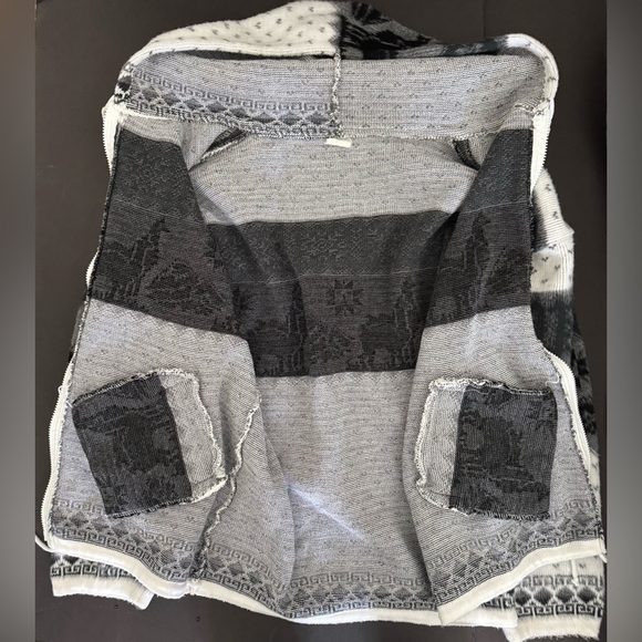 Wool Hoodie zip up Cardigan jacket ecuador aztec alpaca unisex - Picture 8 of 10